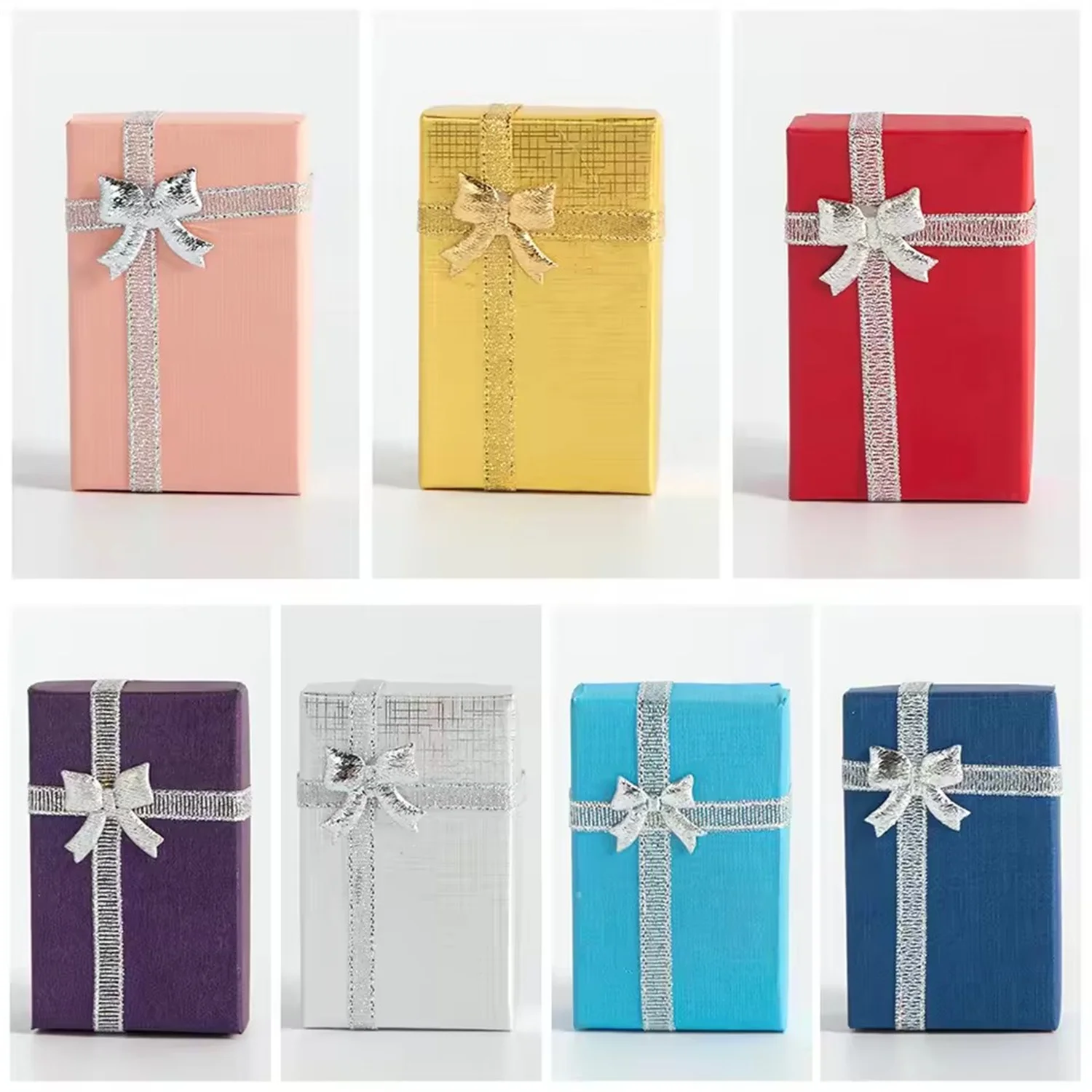 

100pcs 5x8cm Cardboard Jewelry Boxes Small Gift Box Case Pendent Necklace Earring Ring Packaging Organizer Box with White Sponge