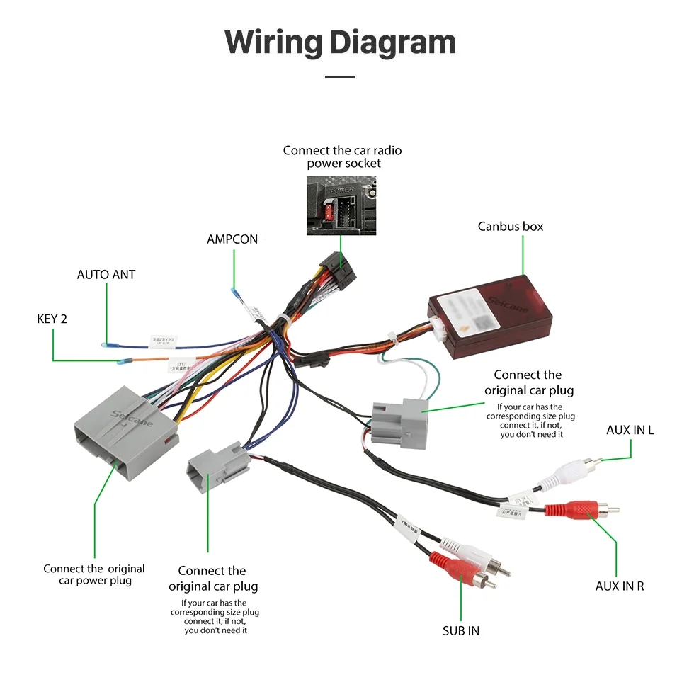 16pin Wiring Harness Adapter XINPU XP Canbus Decoder For Ford F150 Raptor 2009-2014 Android Radio Power Cable FD-SS-04/A