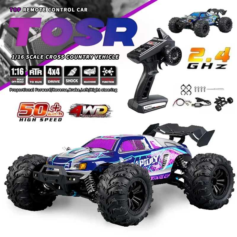 

KBDFA D848 RC Car 1:16 4WD 2.4GHz Remote Control Charging Sand Off- Road Monster Truck Powerful High Speed Car Kids Boys Gift