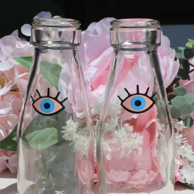 Blue Evil Eye Flutes stickers Small Eyes vinyl decals party bottle decorations