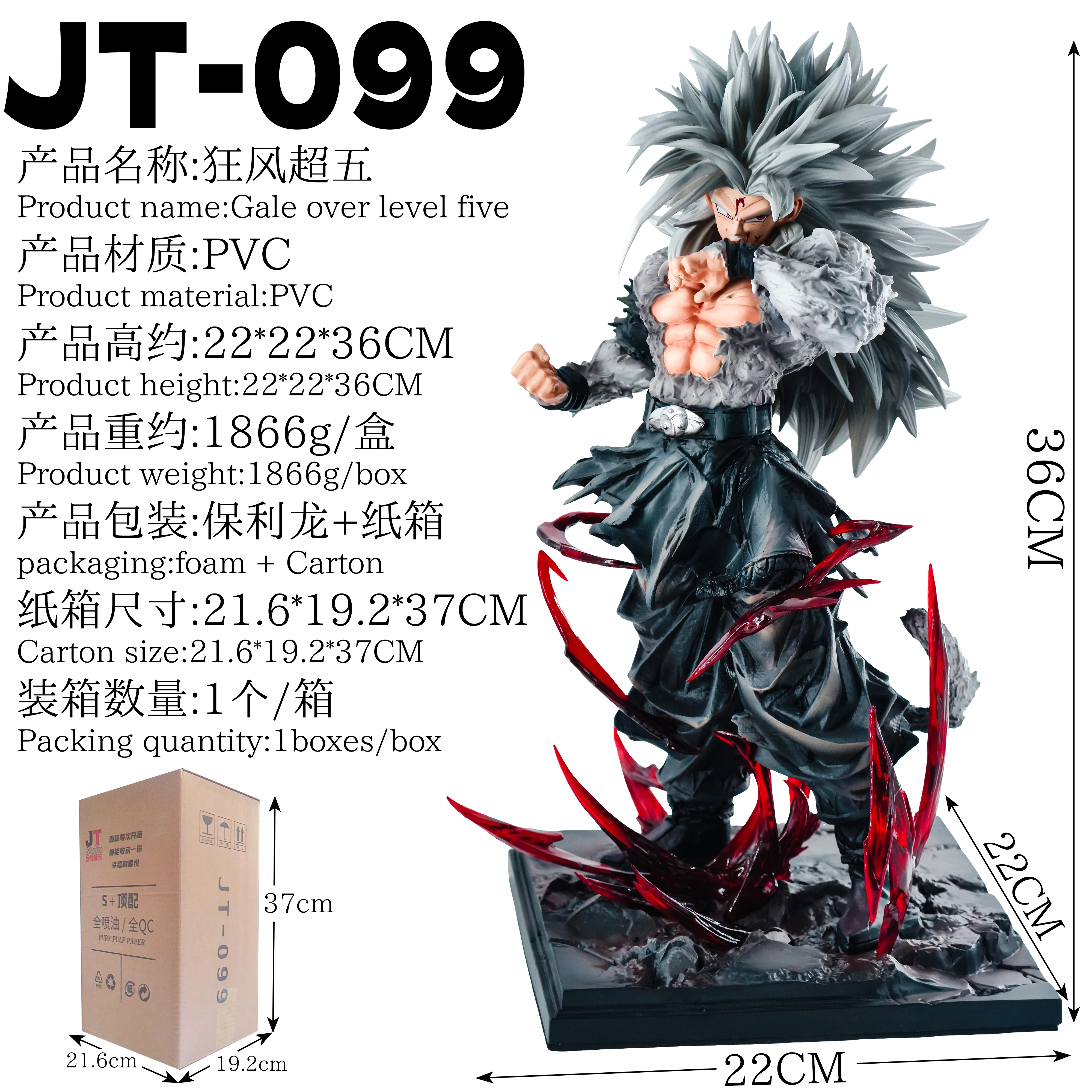 Bestseller Dragon Ball Wind Super 5 Figur Super Saiyajin PVC-Actionfigur Statue Hochdetailliert Sammlerstück Tischdekoration für Fans