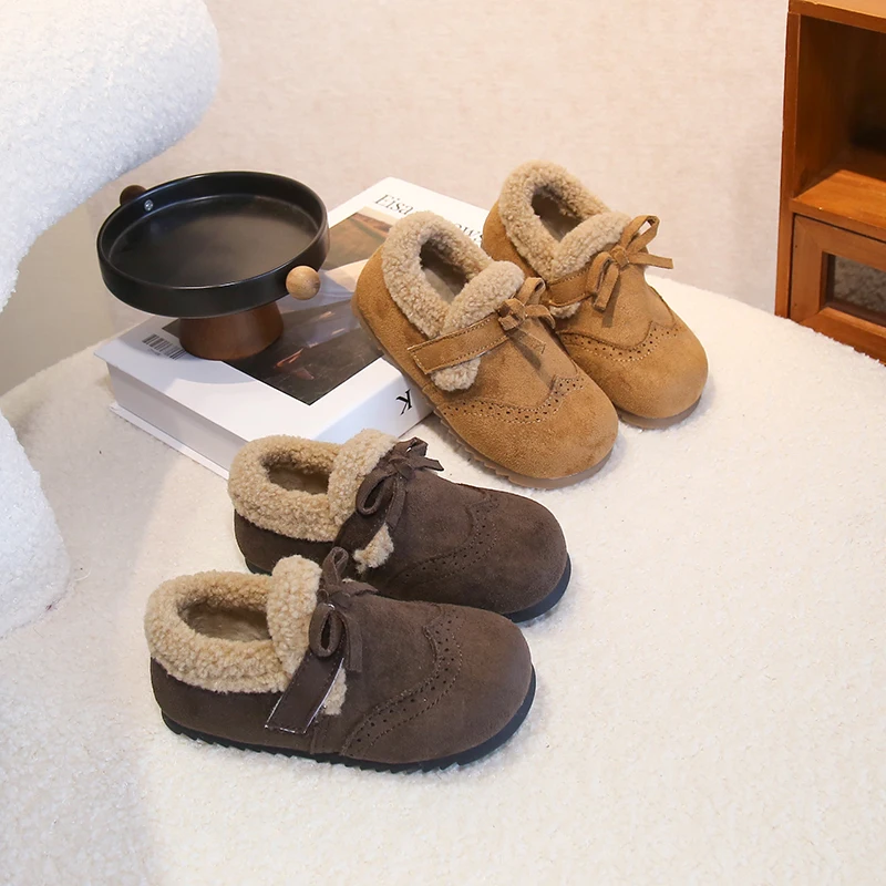 2025 الأطفال أفخم أحذية دافئة لفتاة شتاء موضة جديدة نمط لينة سميكة وحيد المضادة للانزلاق تنوعا شيك حذاء كاجوال #6