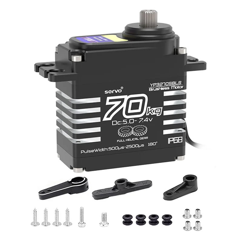 

High Torque High Voltage Metal Gear Digital Servo IP68 Brushless Motor For 70KG For 1/10 1/8 TRX6 Scx10 RC Crawler