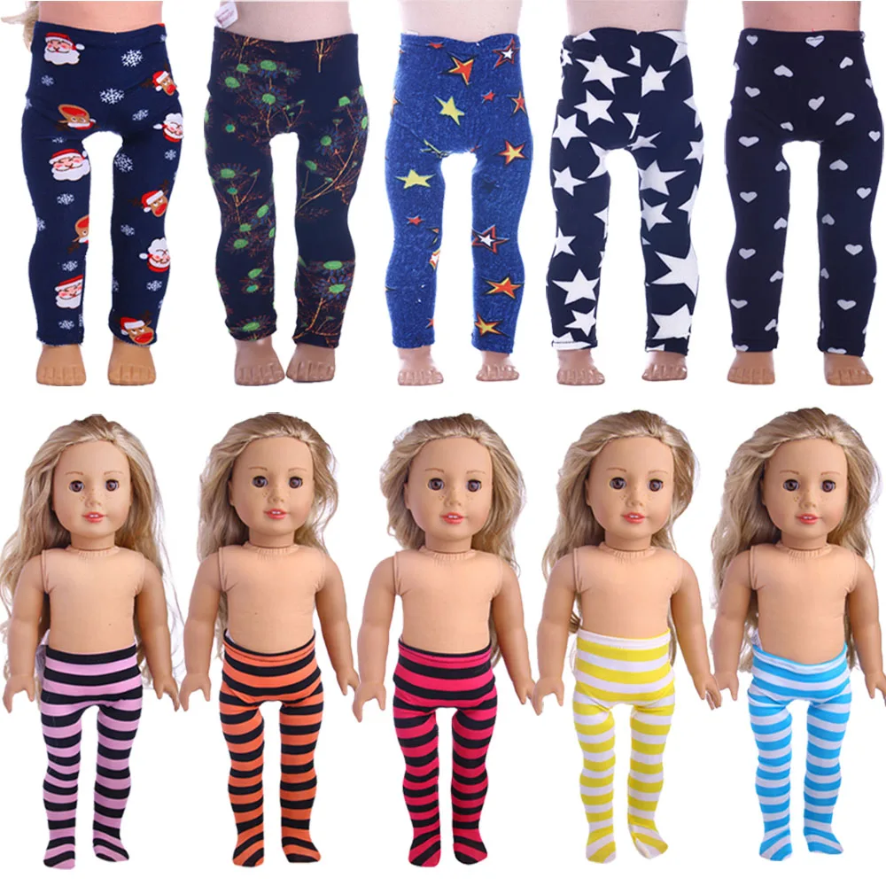 Baby Girl Leggings 21 Colors 18 Inch American Girl Doll and 43cm Baby Newborn Doll Clothes Accessories Kids Toys Holiday Gifts