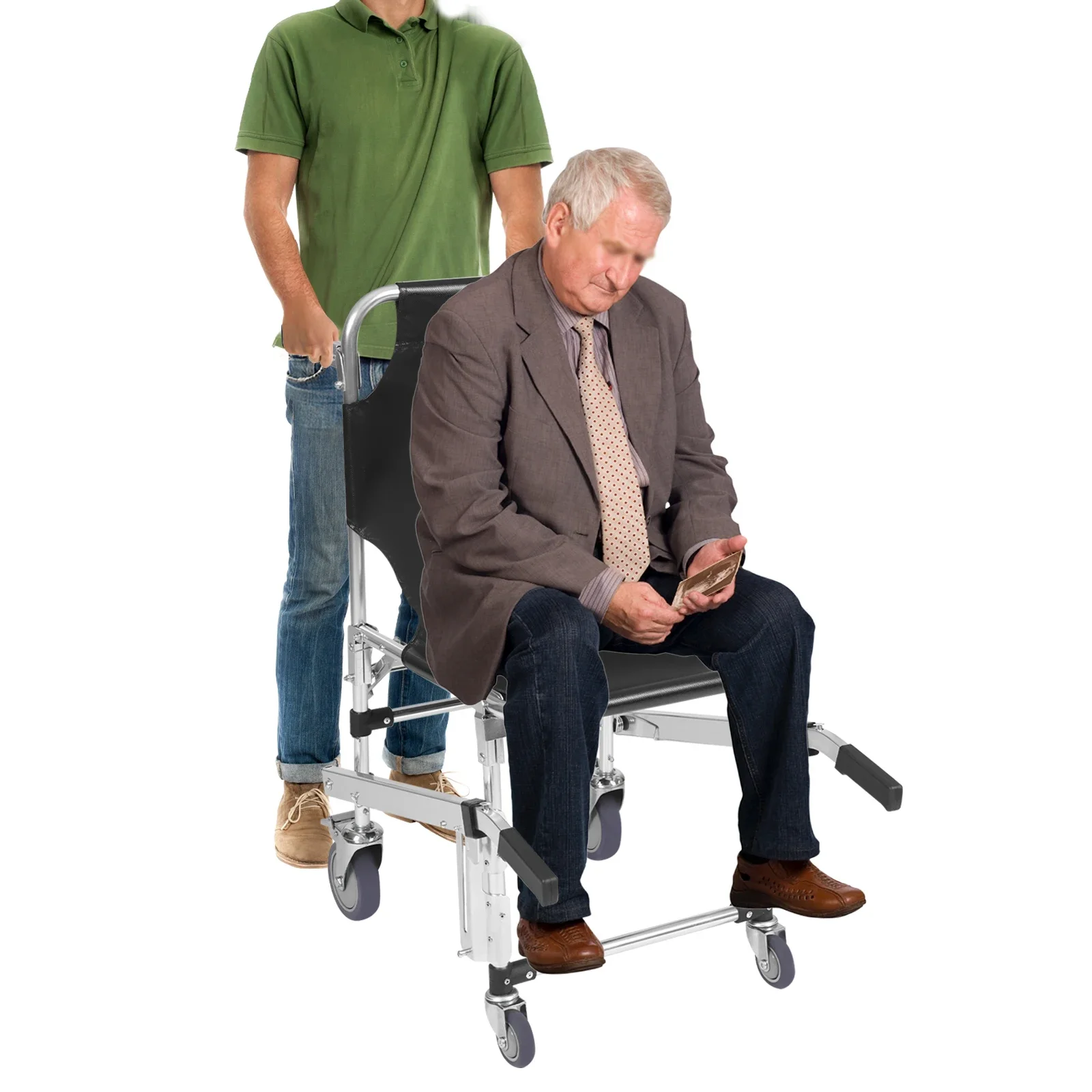 

Складной аварийный стул для лестницы, алюминиевая инвалидная коляска для скалолазания, подъемники для лестничных стульев для дома, школы, больницы, 350 фунтов