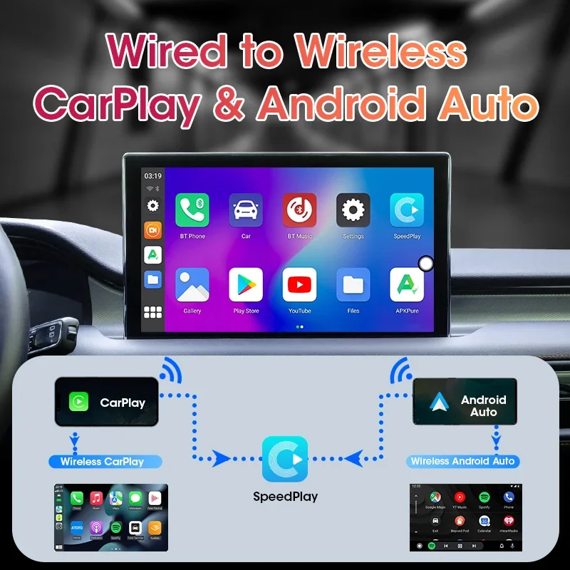 Android 11 CarPlay Smart Ai Box Android Wireless CarPlay Android Auto Adapter For Netflix For YouTube car intelligent systems