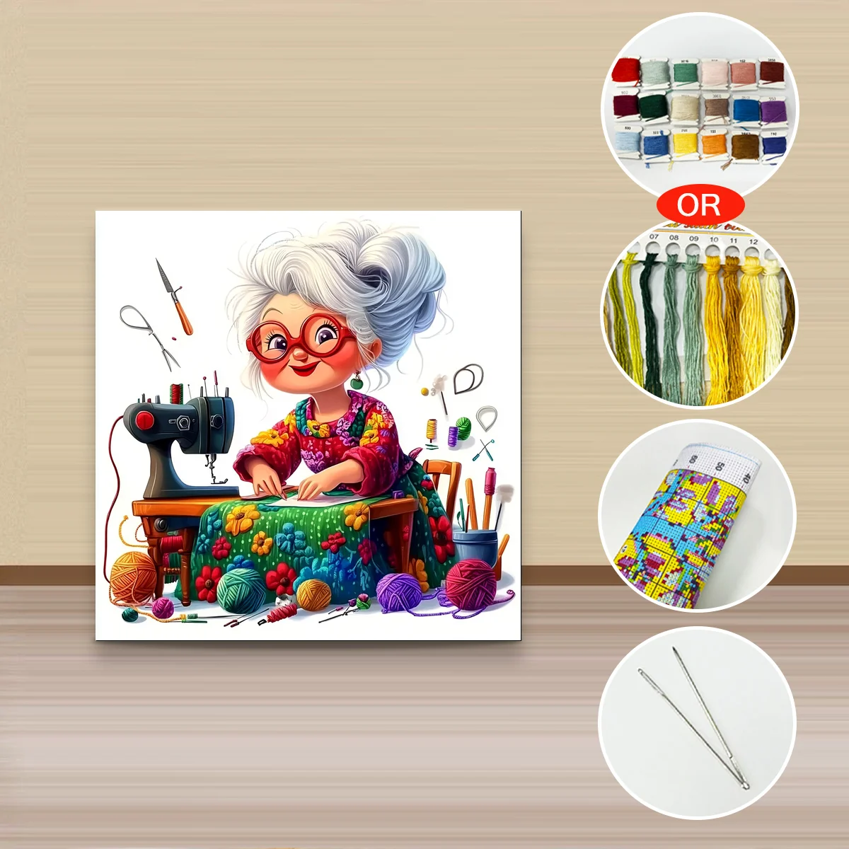 1 Stück 30x30 cm/11,8 Zoll, 11Ct/14Ct Kreuzstich-Set, DIY Valentinstagsgeschenk, Stickerei-Set für Festlichkeiten, zum Nähen für Oma – Detail 4