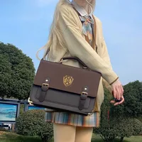Jingchuan University jk bolso de uniforme viento universitario un hombro bandolera portátil estudiante bolso de mujer insignia retro doble hombro