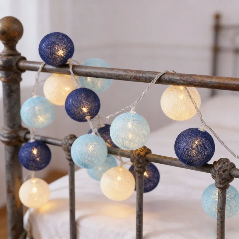 10/20LED Cotton Balls String Christmas Fairy Lights Battery Novelty Lamp Chain for Home Outdoor Garland Wedding Party Decoration view 6