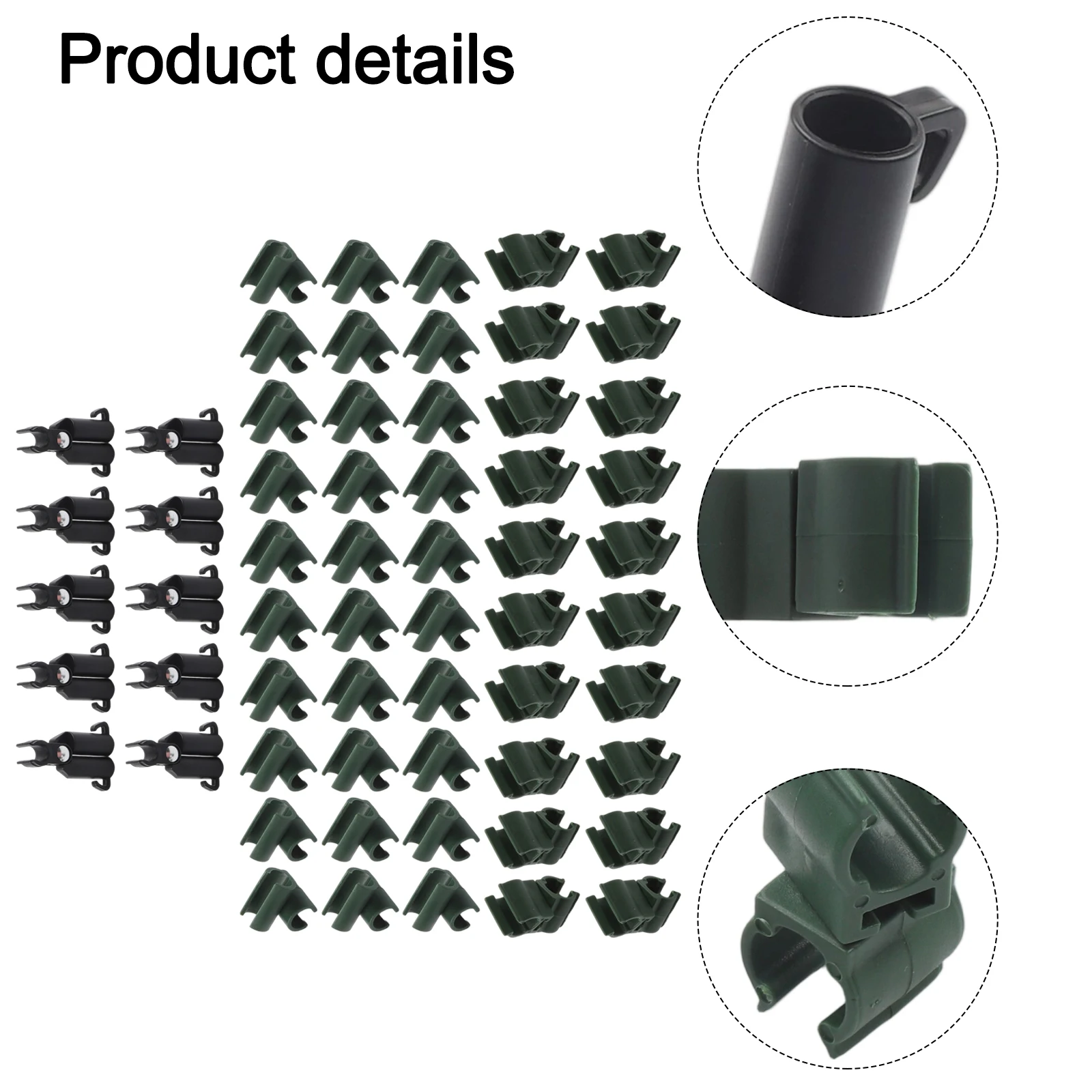 

Black Adjustable Gardening Stakes Device Climbing Plant Support 11mm Stake Fittings Complete Gardening Set For Climbing Plants