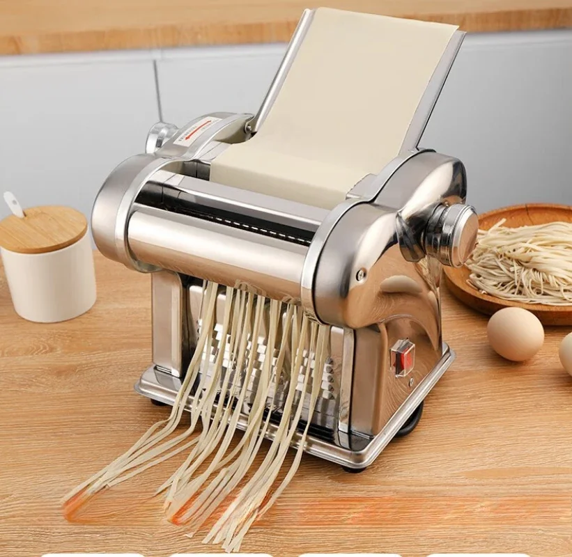 220V Small Household Noodle Machine Fully Automatic Stainless Steel Noodle Press Dumpling Skin Making Machine