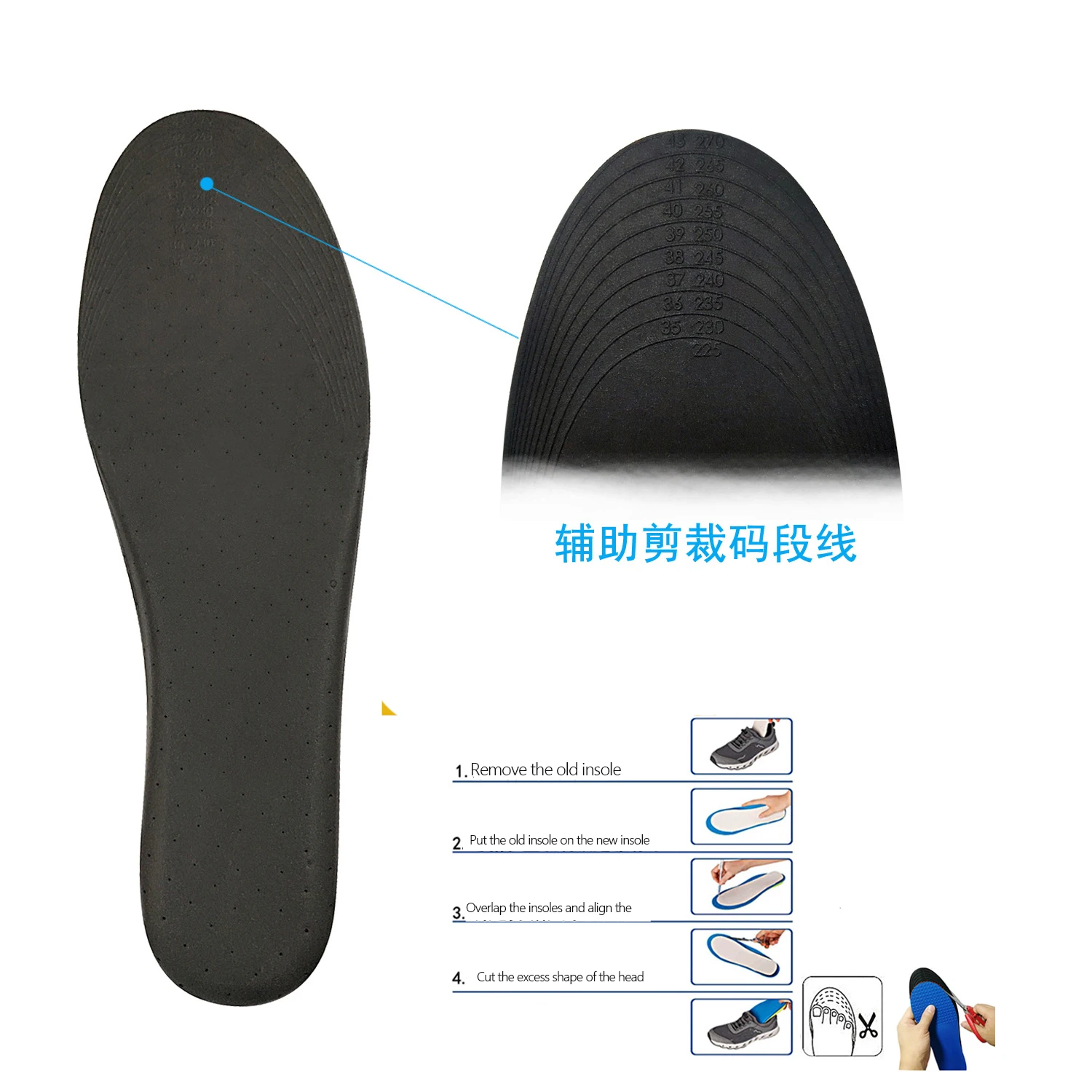 Invisible Height Increase Insole For Feet 2/3/4/5m Height Lift Memory foam Cut Shoe Heel Insert Taller Height Insole For Shoes