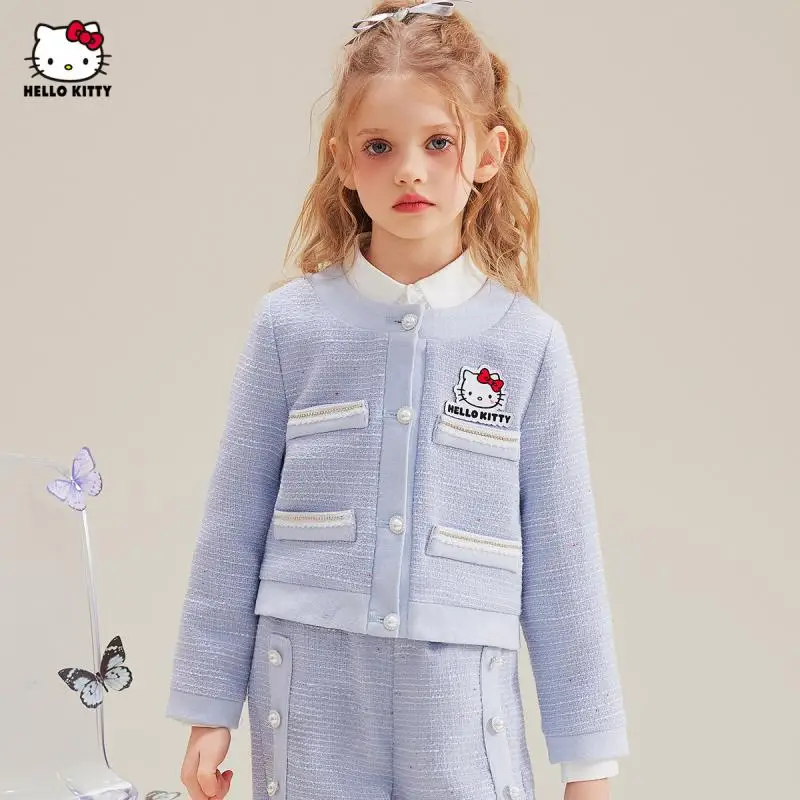 

Мультфильм Hello Kitty Girl Kawaii Little Fragrant Coat Аниме Весна Осень Новая Корейская Версия Sanrio Little Fresh Sea Salt Blue