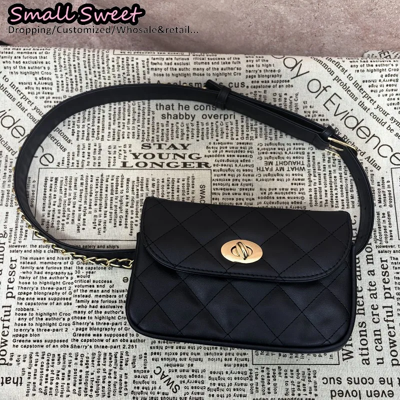 

Классическая женская поясная сумка с пряжкой, съемная, простая, модная, черная, из искусственной кожи, для телефона и кошелька, повседневная