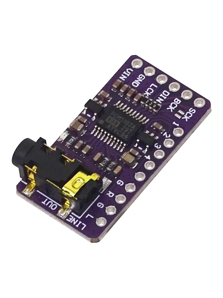 Interfejs I2S PCM5102A dekoder DAC GY-PCM5102 moduł odtwarzacza I2S dla Raspberry Pi płytka formatu pHAT cyfrowa karta audio PCM5102 — zdjęcie 2