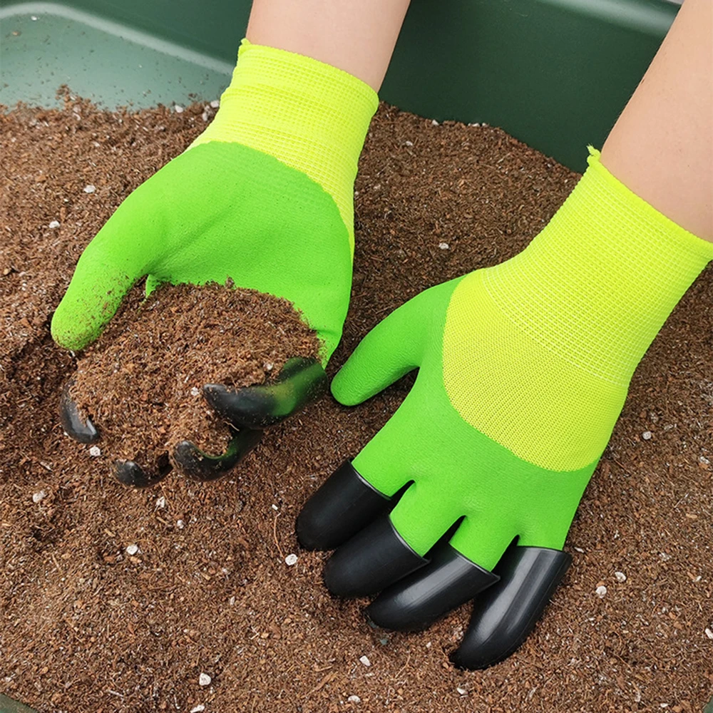 Horticultural Gloves With Claws Digging Garden Gardening Vegetable Planting Flower Planting Anti Thorn Protective Gloves