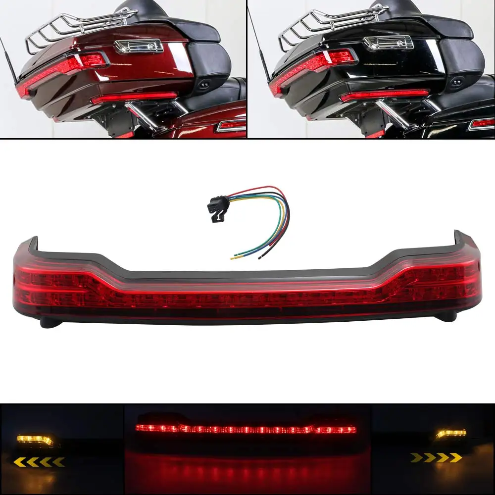 

Аксессуары для мотоциклов, задний фонарь багажника для Harley 14-up FLHTCU FLHTCUL FLHTK FLHTKL для светодиодного указателя поворота, стоп-сигнал