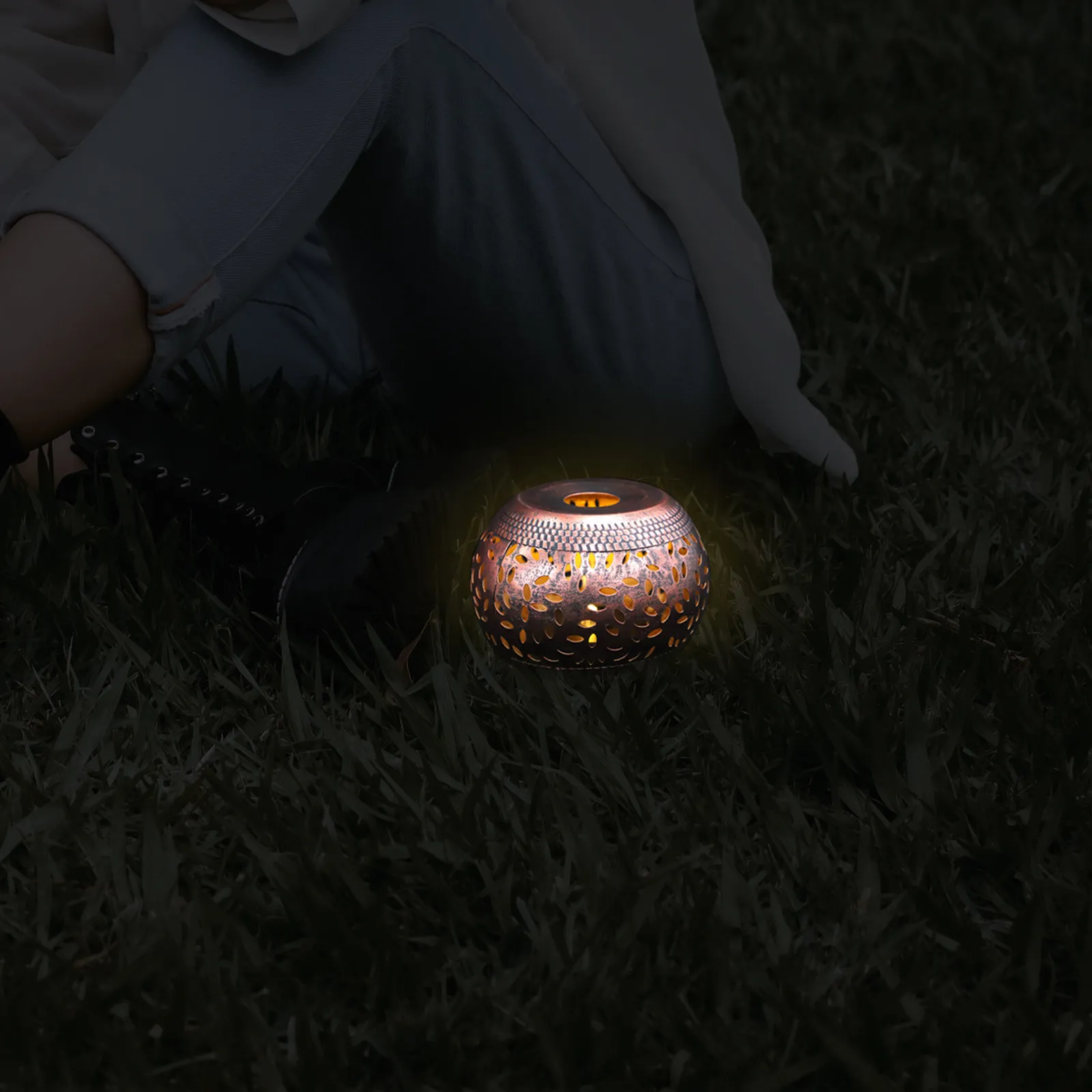 

1 шт. Винтажный садовый светильник из кованого железа, ажурный, декоративный, для улицы, с теплым светом, для двора