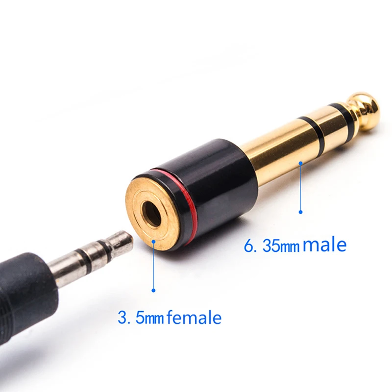 

(BBQ4)6.35mm 1/4 Male to 3.5mm 1/8 Female Connector Headphone Amplifier Audio Microphone Jack Adapter for Aux Cable Headphone
