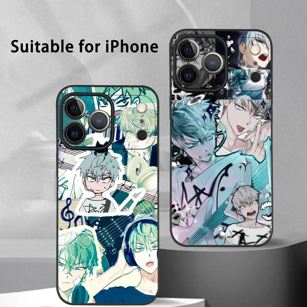 

A-Alien Stage CUTE Anime Phone Case For IPhone 17 16 15 14 13 12 11 Pro Max Plus Mini Black Frosted Soft Shell Funda