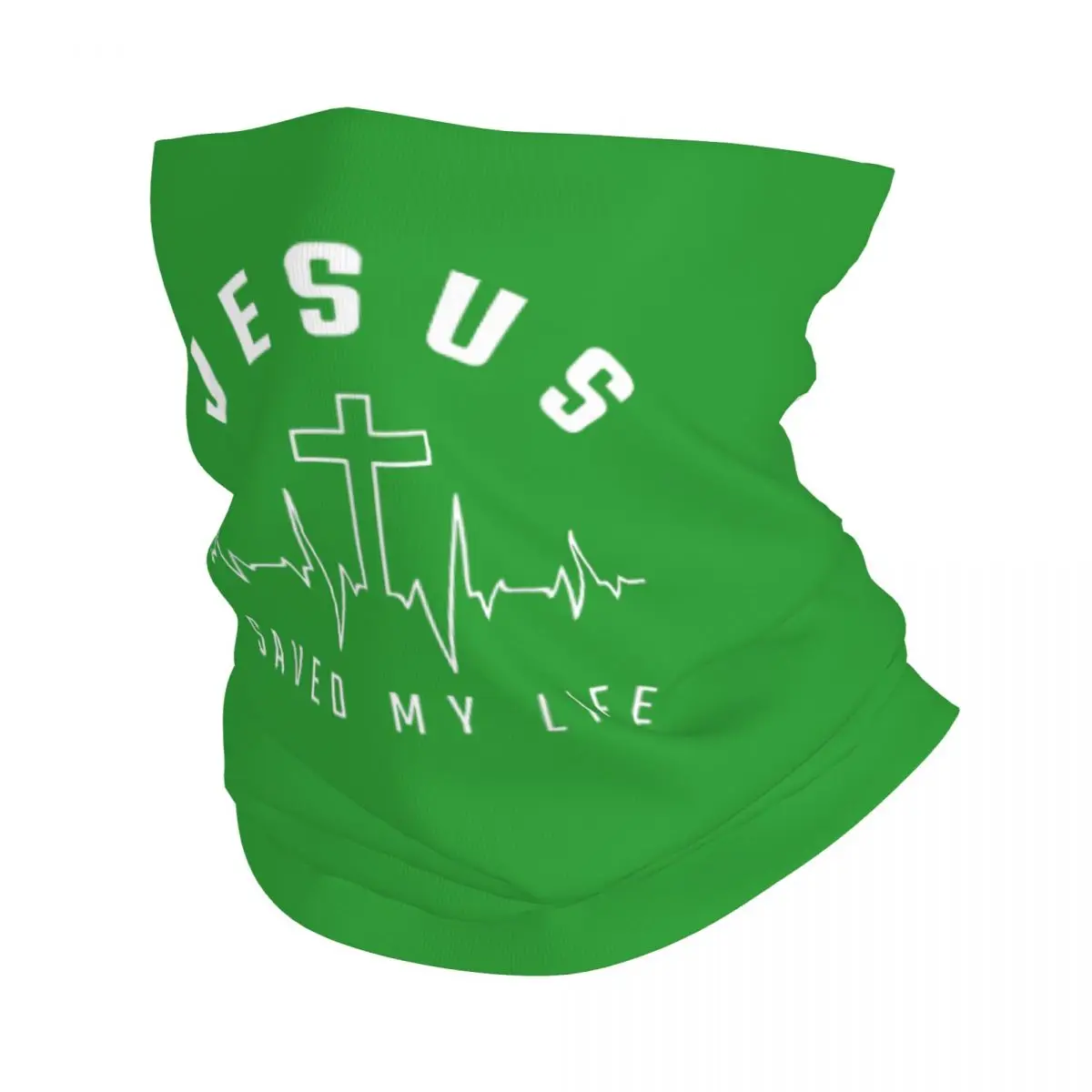 Custom Jesus Saved My Life Bandana Neck Warmer Men Women Winter Hiking Ski Scarf Gaiter Christian Religious Faith Face Cover