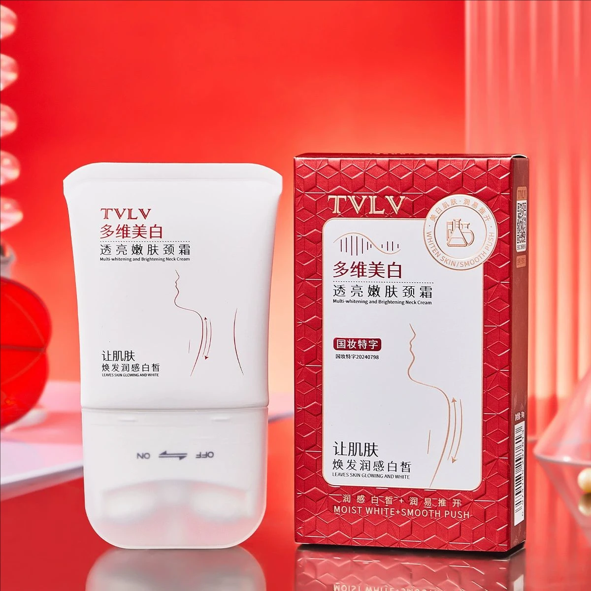 

90g Collagen Firming Neck Cream Lifting Moisturizing Brightening Massage Roller Neck Beauty Cream Necks Skin Care Products