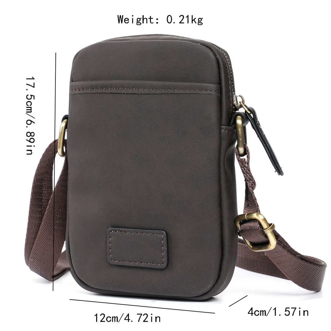 Genuine leather shoulder messenger bag retro matte leather shoulder bag multi-functional bag cross-border two-layer cowhide
