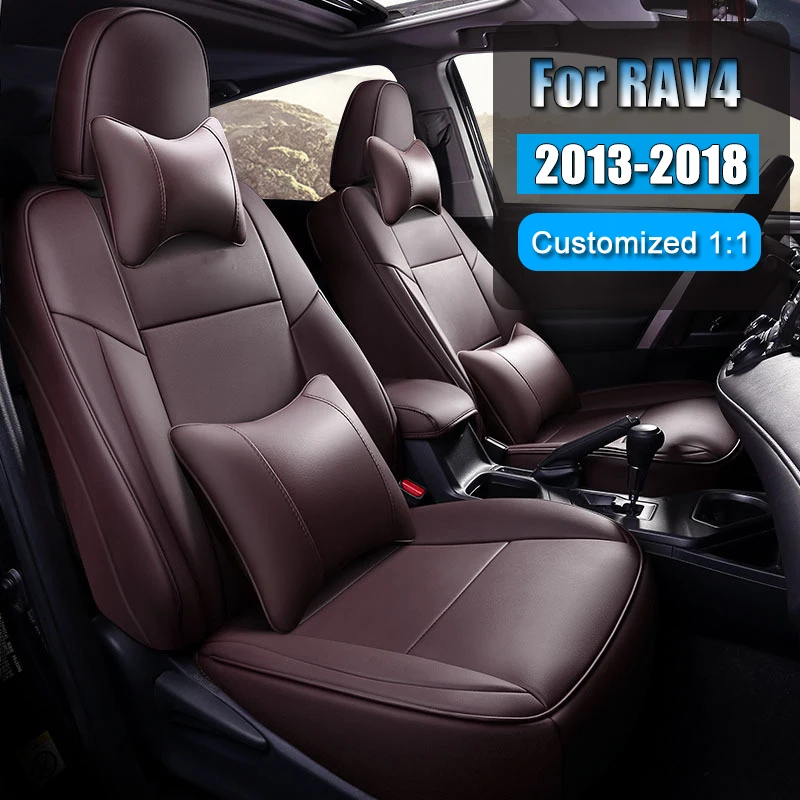 Custom Original Car Seat Covers For Toyota Select Rav4 2013-2018 Waterproof Artificial Leather protection Interior Auto Parts