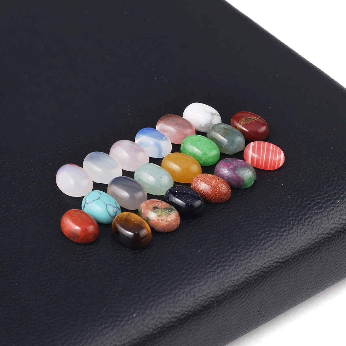 

10pcs Natural Stone Crystal Agate Turquoise Oval Ring Face Jewelry Accessories Jewelry Home Decoration Gift Wholesale