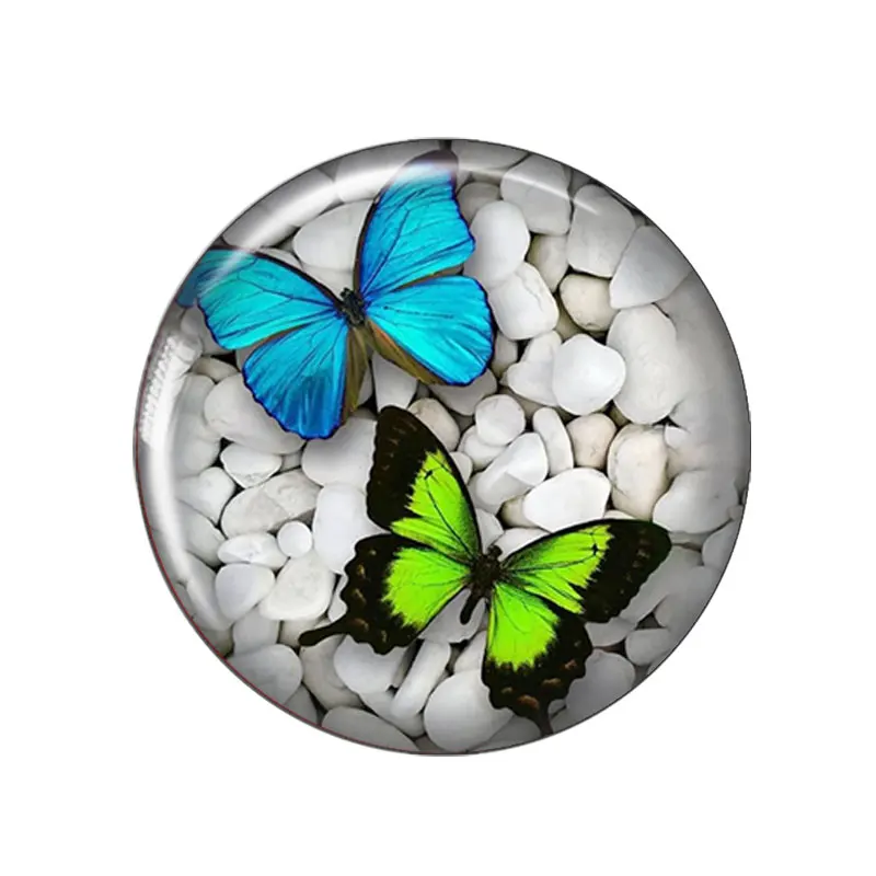 Wild Flowers With Butterfly Art Painting 12mm/18mm/20mm/25mm Round photo glass cabochon demo flat back Making findings