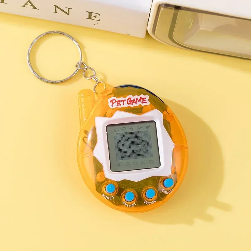 Mini llavero de consola Tamagotchi, juguete en ruso, Original, alemán, español, polaco, animales electrónicos, juego para niños, colgante de píxel