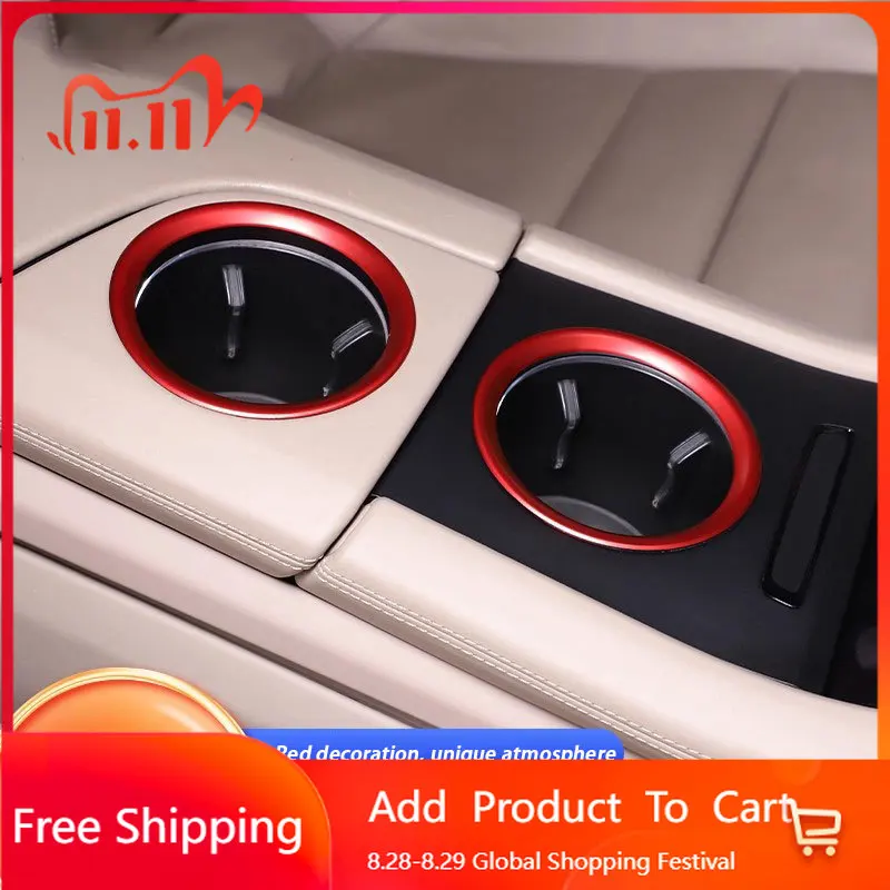 

Interior Stickers Car Interior Modification Central Water Cup Decorative Ring Sticker For Porsche Taycan 2019 2020 2021 2022
