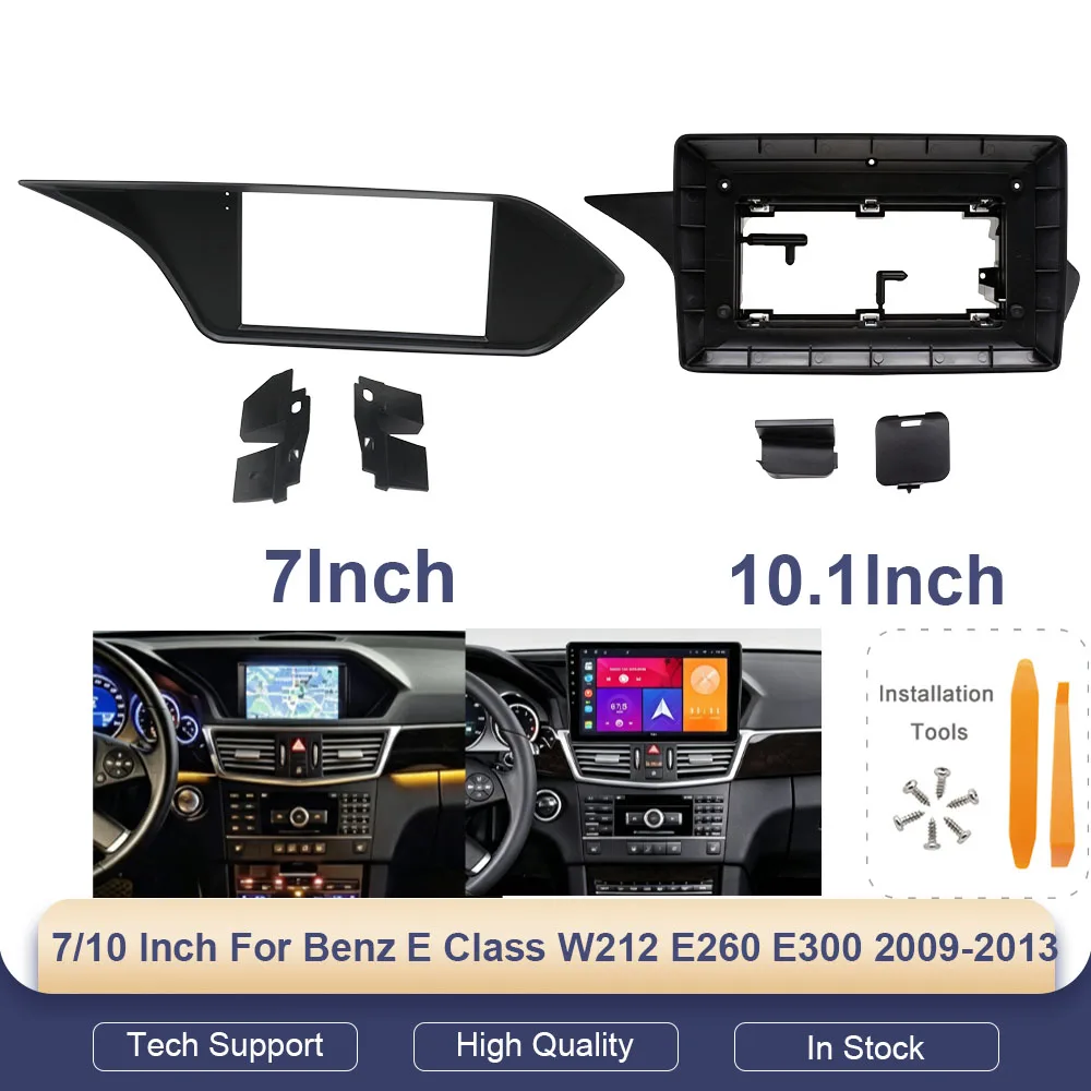 7/10 Inch Android Radio Kit for Mercedes E Class W212 E260 E300 2009-2013 Fascia Panel Frame Harness