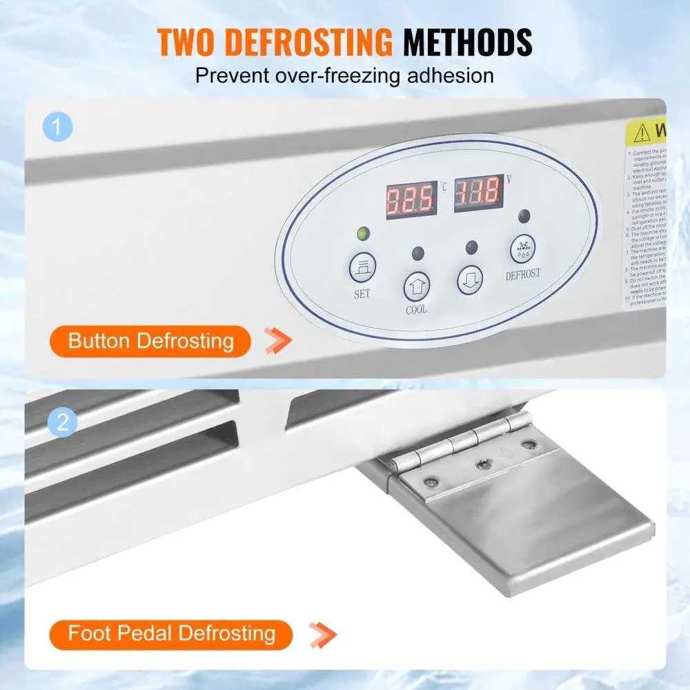 튀긴 아이스크림 롤 기계 19.7인치 스테인리스 스틸 상업용 제조기 (압축기 및 아이스크림 스크레이퍼 2개 포함)