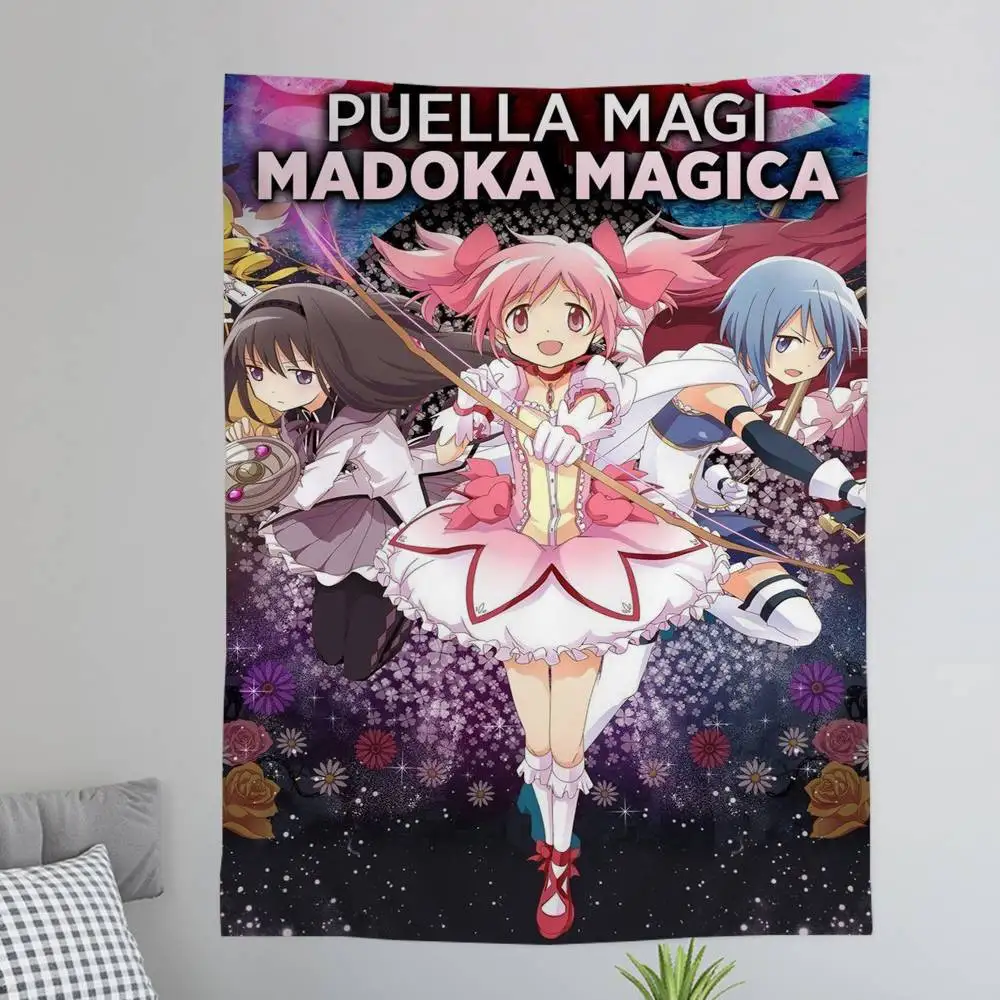 Anime P-Puella Magi Madoka Magica Girl Cartoon Tapestry Wall Hanging Decoration Household Home Decor