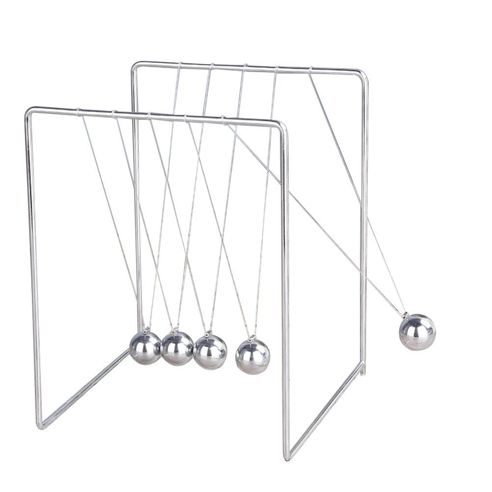 

Newton Square Desktop Ornament Metal Silver Educational Science Dynamics Tool Kids Learning Toy for Children