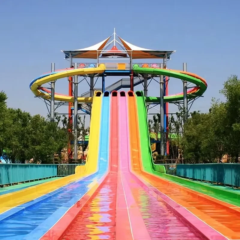 Water Amusement Park Equipment Big Rainbow Racing Water Slide for Adult