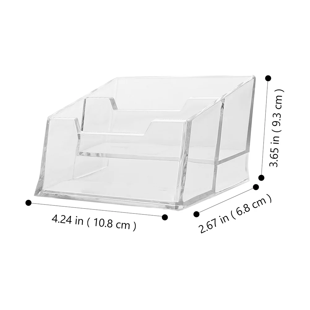 

2 Pcs Business Card Holder Display Stand Transparent Double Name Acrylic Case Clear Desktop Cardstand