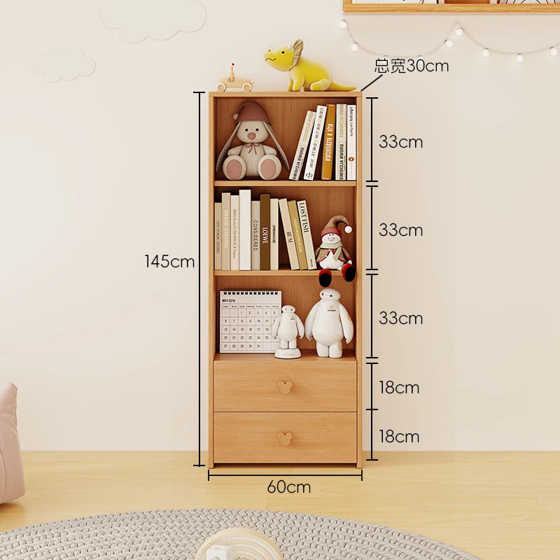 Modern design natural solid wood bookcase home decoration furniture display storage rack living room wooden bookshelf