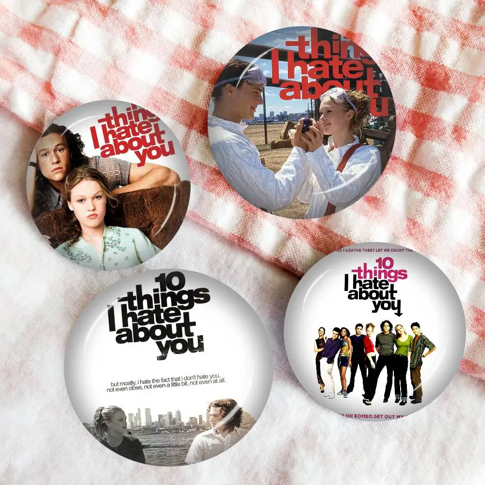 Vintage 10 Things I Hate about You Movie Soft Button Pin Round Metal Badge Lapel Pin Parts Gift Friends Kid Jewelry