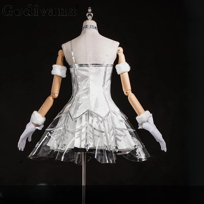 Women Christmas Uniforms Dress Sets Headwear Ear Accessories Costume Clothes Female Sleeveless Short Cosplay Dress Suits