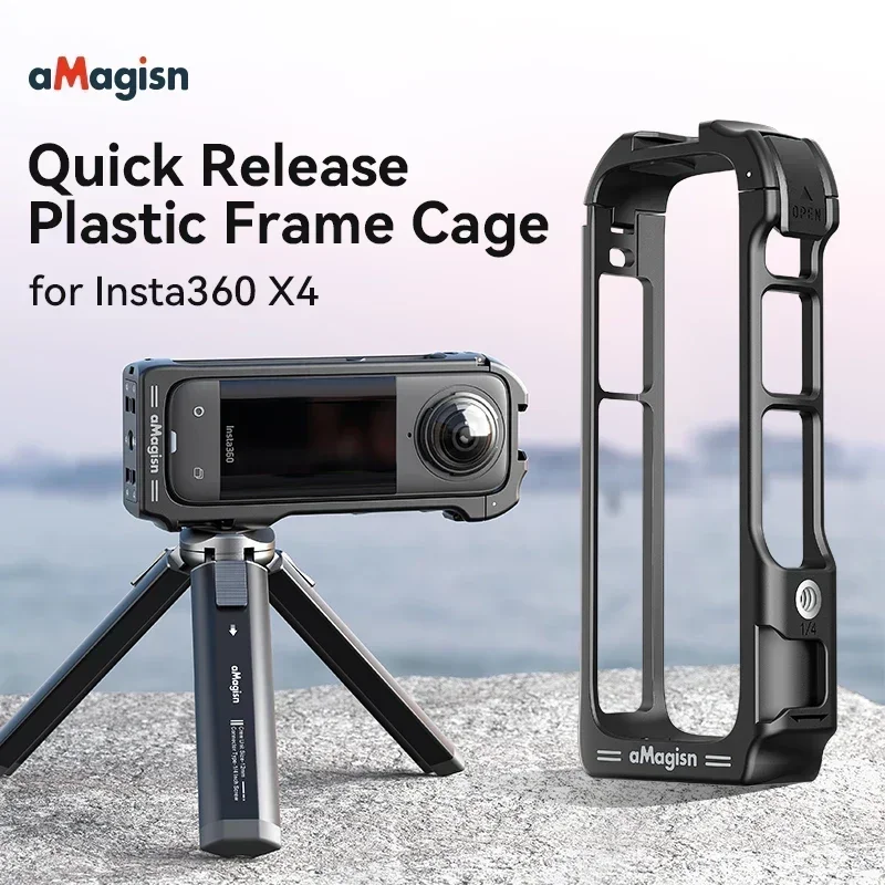 

For Insta360 X4 Expansion Bracket Magnetic Quick Release Frame Accessories Frame Cage for Insta 360 X4 Action Camera Accessories