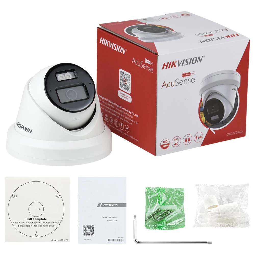 Hikvision DS-2CD2343G2-LI2U 4MP Smart Hybrid Light IP Camera IR IP67 AcuSense PoE ONVIF Dual Mic Human Vechile Face Detection