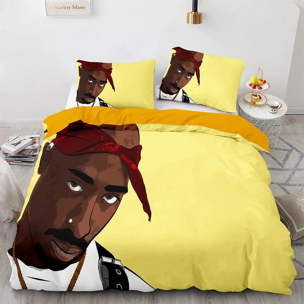 Bedding Set Single Twin Full Queen King Size Tupac Amaru Shakur Bed Set Aldult Kid Bedroom Duvetcover Sets 3D Print 046