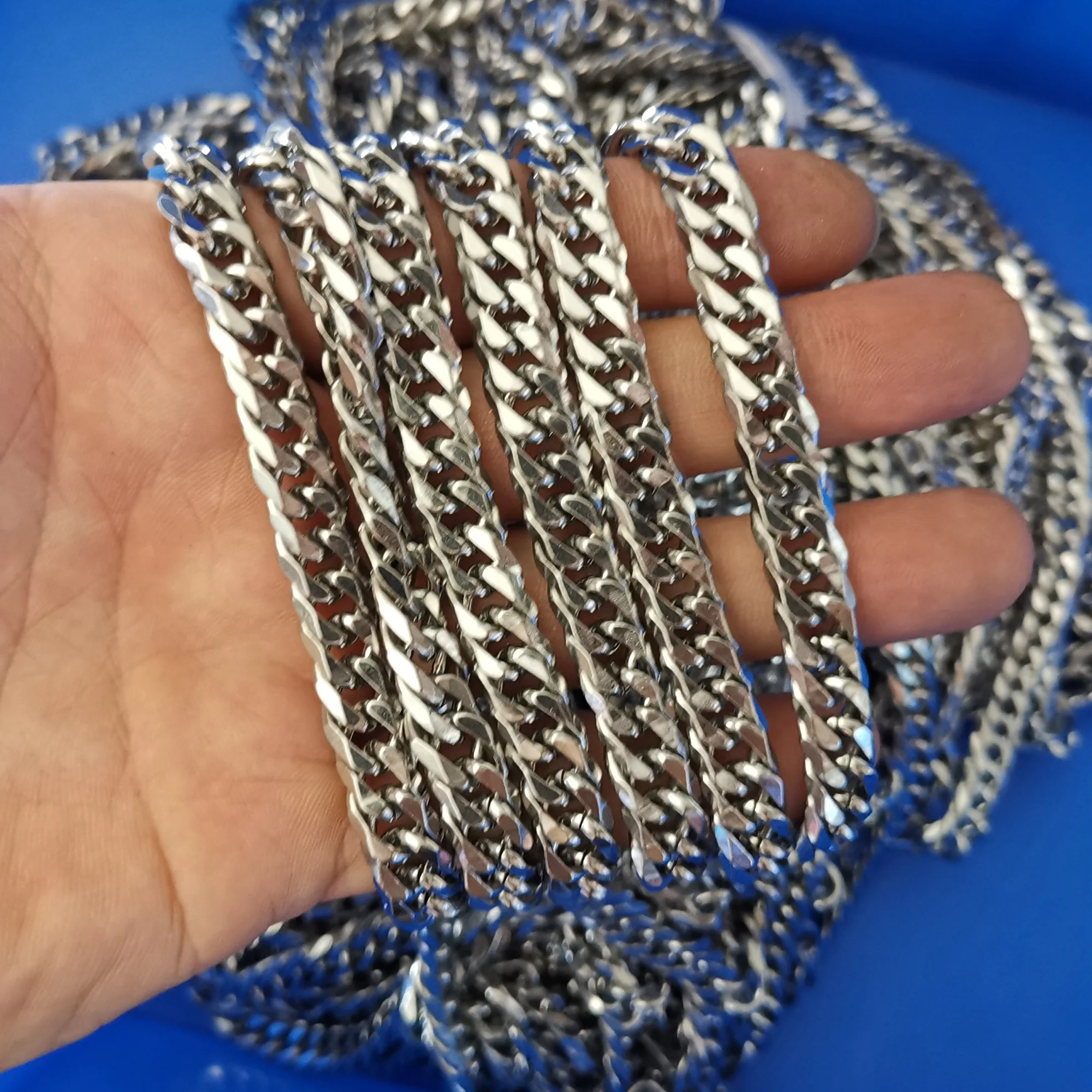 3Meter Lot Strong 9mm Close-knit Curb Link Chain Jewelry Findings Chain Stainless Steel Jewelry Marking DIY Necklace Bracelet