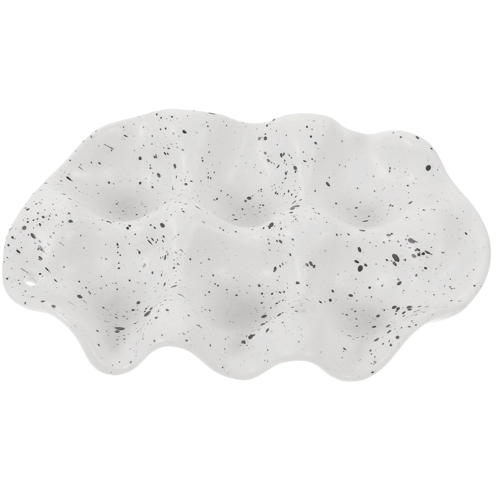 

Ceramic Egg Holder 6 Slot Countertop Storage Tray Non-Slip Base for Kitchen Refrigerator Organizer Fresh Egg Container Stand