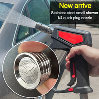 High Pressure Water Gun Interface Stainless Steel Small Shower Blades Car Cleaning Kit 1/4 Quick Connect Wash Garden Sprayer