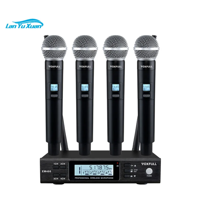 

EM400 Wireless Microphone 4-channel Wireless Microphone Karaoke Microphone
