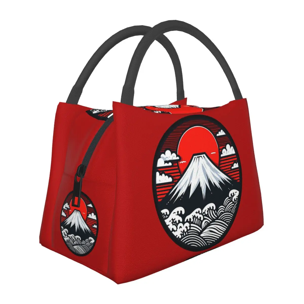 Mount Fuji And The Great Wave Off Kanagawa Lightweight Handheld Insulated Lunch Bag Large Capacity for Adults Students Picnic