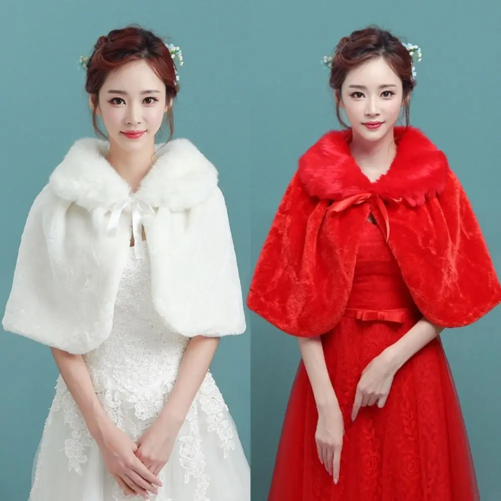 

Утолщенная мягкая накидка с лентой, свадебные аксессуары, свадебные куртки, свадебная накидка, меховая шаль, свадебная шаль, зимняя накидка